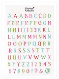 Planche Lettres Multicolor