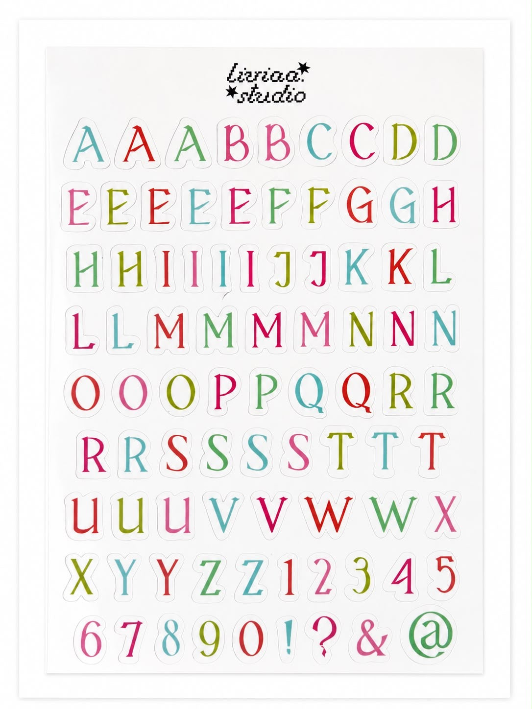 Planche Lettres Multicolor