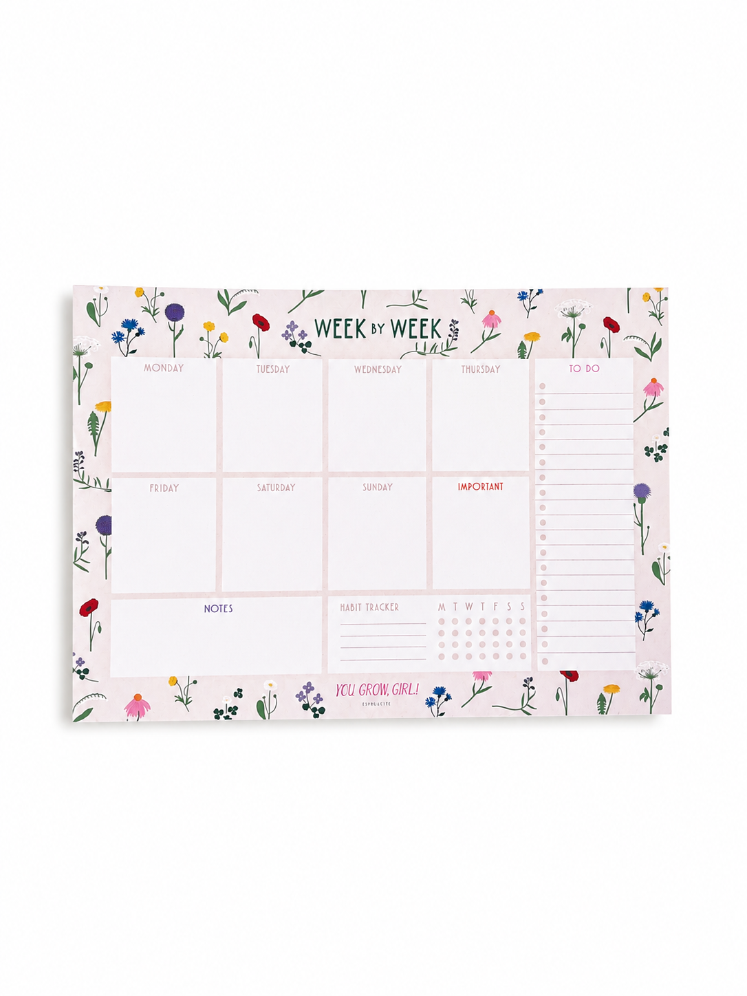 Planificateur hebdomadaire « You Grow Girl »
